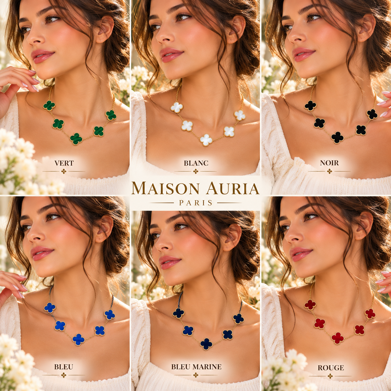 Collier Trèfle Doré 5 Motifs